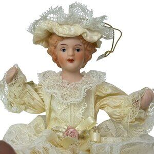 Victorian Style Doll Christmas Ornament Hanging Figurine Lace Outfit